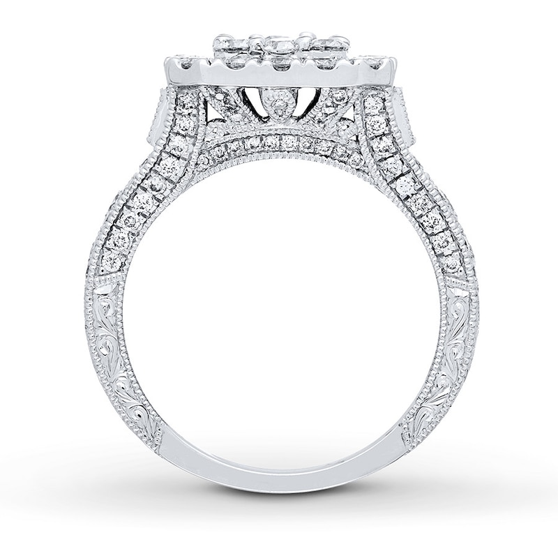 Main Image 2 of Previously Owned Neil Lane Engagement Ring 2-3/4 ct tw Princess & Round-cut Diamonds 14K White Gold