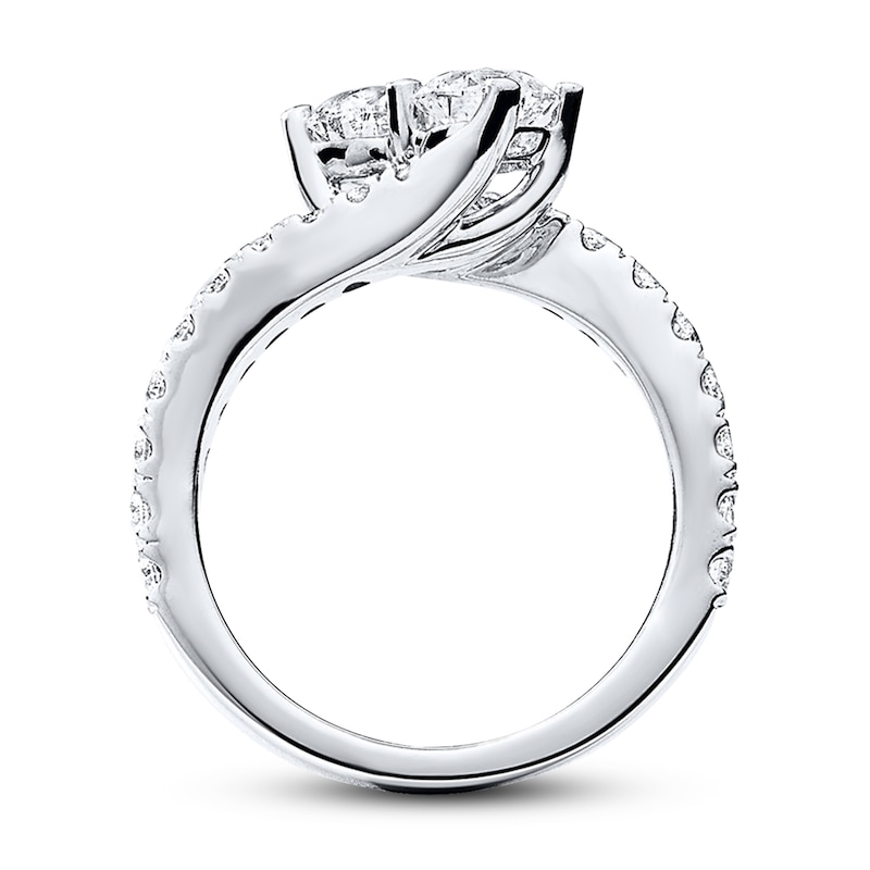 Previously Owned Ever Us Two-Stone Anniversary Ring 2 ct tw Round-cut Diamonds 14K White Gold - Size 10.5