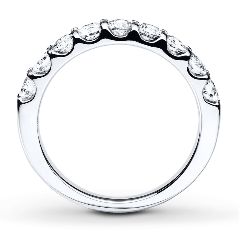Main Image 2 of Previously Owned Diamond Wedding Band 1 ct tw Round-cut 14K White Gold - Size 9