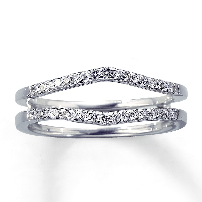 Main Image 1 of Previously Owned Diamond Enhancer Ring 1/4 ct tw Round-cut 14K White Gold - Size 4