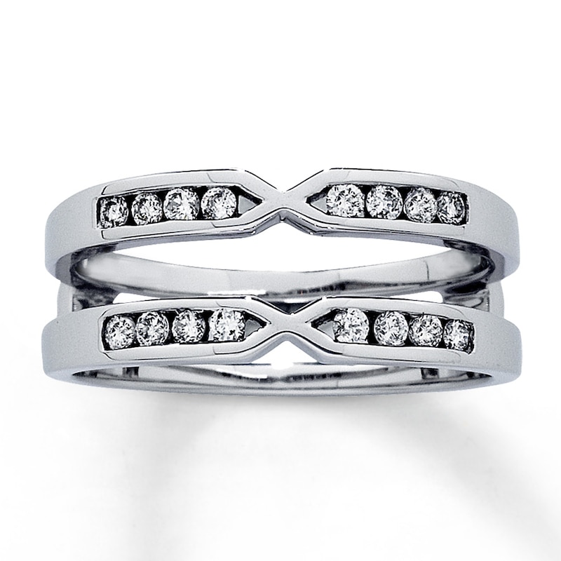 Previously Owned Diamond Enhancer Ring 1/4 ct tw Round-cut 14K White Gold - Size 8.25