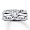Thumbnail Image 3 of Previously Owned Diamond Enhancer Ring 1/4 ct tw Round-cut 14K White Gold - Size 8.25