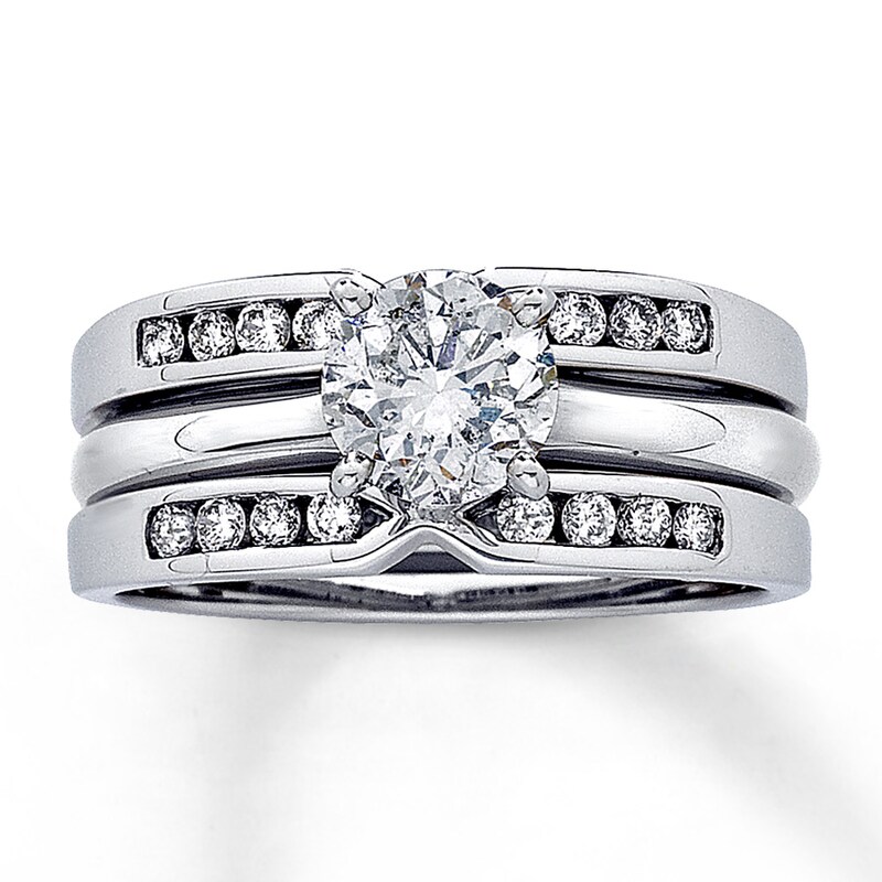 Previously Owned Diamond Enhancer Ring 1/4 ct tw Round-cut 14K White Gold - Size 8.25