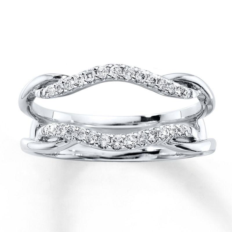 Main Image 1 of Previously Owned Diamond Enhancer Ring 1/5 ct tw Round-cut 14K White Gold - Size 3.5