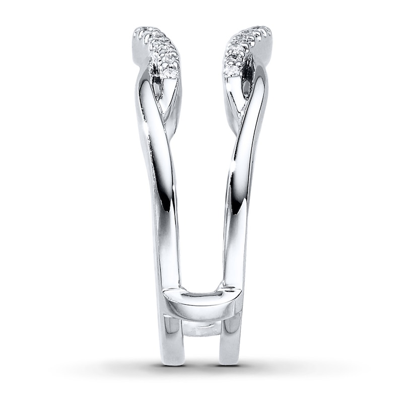 Main Image 3 of Previously Owned Diamond Enhancer Ring 1/5 ct tw Round-cut 14K White Gold - Size 3.5