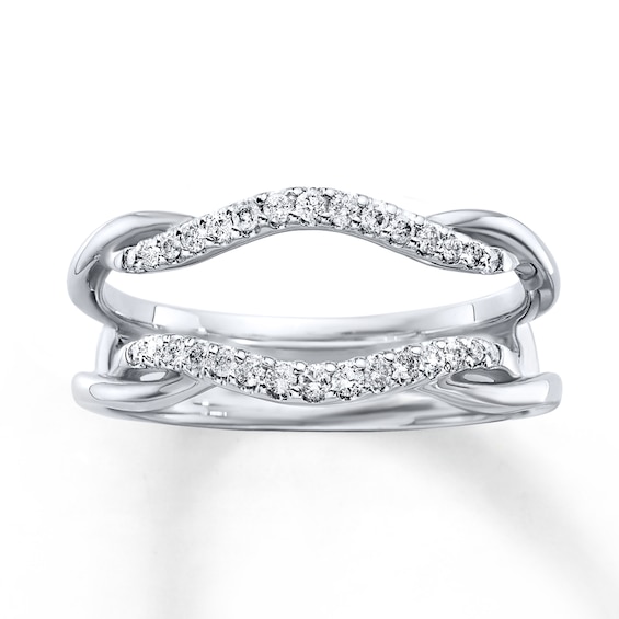 Previously Owned Diamond Enhancer Ring 1/5 ct tw Round-cut 14K White Gold Size