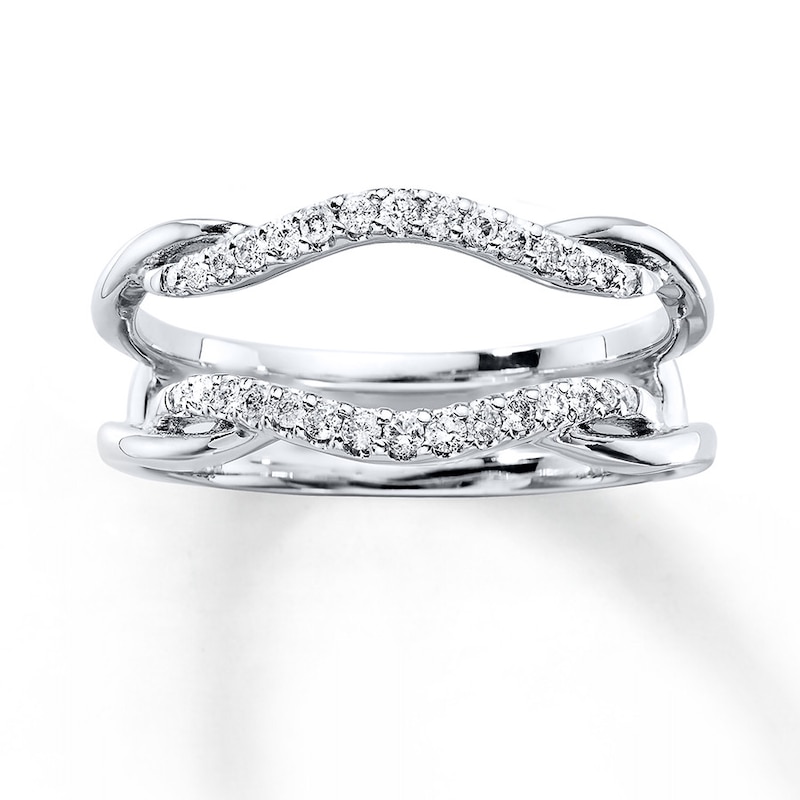 Main Image 1 of Previously Owned Diamond Enhancer Ring 1/5 ct tw Round-cut 14K White Gold - Size 10