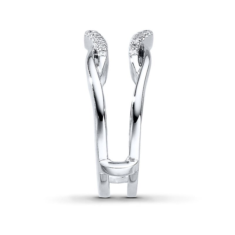Main Image 3 of Previously Owned Diamond Enhancer Ring 1/5 ct tw Round-cut 14K White Gold - Size 10