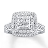 Thumbnail Image 1 of Previously Owned Diamond Engagement Ring 1 ct tw Princess & Round-cut 14K White Gold Size 10
