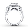 Thumbnail Image 2 of Previously Owned Diamond Engagement Ring 3-1/2 ct tw Princess, Round & Baguette-cut 14K White Gold - Size 9