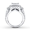 Thumbnail Image 1 of Previously Owned Diamond Engagement Ring 3-1/2 ct tw Princess, Round & Baguette-cut 14K White Gold - Size 9