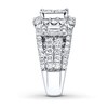 Thumbnail Image 3 of Previously Owned Diamond Engagement Ring 3-1/2 ct tw Princess, Round & Baguette-cut 14K White Gold - Size 9