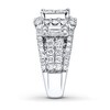 Thumbnail Image 2 of Previously Owned Diamond Engagement Ring 3-1/2 ct tw Princess, Round & Baguette-cut 14K White Gold - Size 9