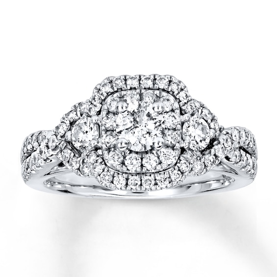 Previously Owned Diamond Engagement Ring 1 ct tw Round-cut 14K White Gold Size 3.75