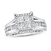 Thumbnail Image 1 of Previously Owned Diamond Engagement Ring 1-3/8 ct tw Princess & Round-cut 14K White Gold - Size 9.75