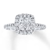 Thumbnail Image 0 of Previously Owned Diamond Engagement Ring 1 ct tw Princess & Round-cut 14K White Gold - Size 3.5
