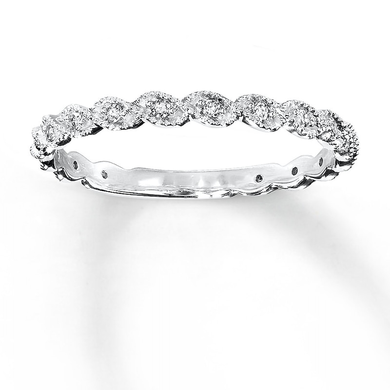 Main Image 1 of Previously Owned Diamond Ring 1/10 ct tw Round-cut 14K White Gold Size 9.25