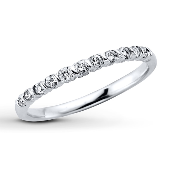 Previously Owned Diamond Anniversary Band 1/4 ct tw Round-cut 10K White Gold Size 11