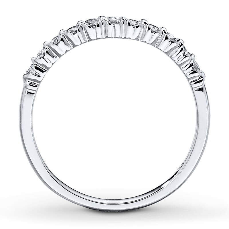 Main Image 2 of Previously Owned Diamond Anniversary Band 1/4 ct tw Round-cut 10K White Gold - Size 11