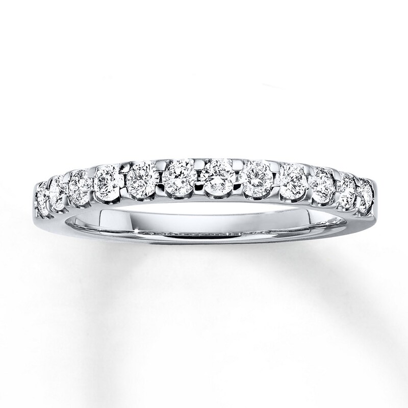 Main Image 1 of Previously Owned Diamond Anniversary Band 1/2 ct tw Round-cut Platinum - Size 3.5