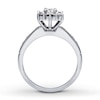 Thumbnail Image 1 of Previously Owned Engagement Ring 5/8 ct tw Princess & Round-cut Diamonds 14K White Gold - Size 10.5