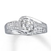 Thumbnail Image 1 of Previously Owned Engagement Ring 5/8 ct tw Round-cut Diamonds 14K White Gold - Size 5
