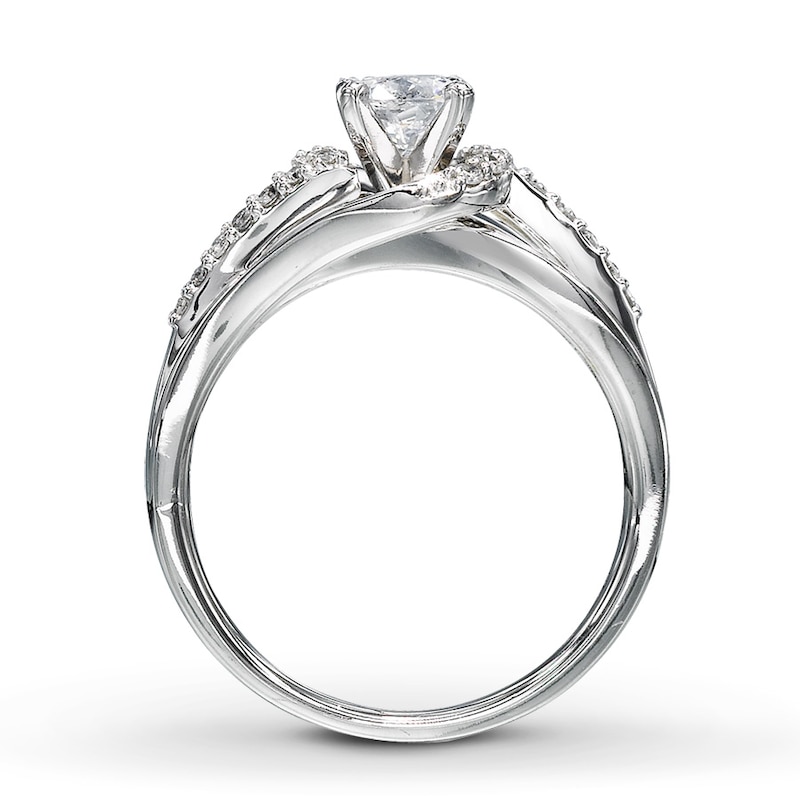 Main Image 2 of Previously Owned Engagement Ring 5/8 ct tw Round-cut Diamonds 14K White Gold - Size 5