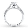 Thumbnail Image 2 of Previously Owned Engagement Ring 3/4 ct tw Princess & Round-cut Diamonds 14K White Gold - Size 3.75