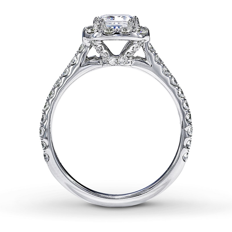 Main Image 2 of Previously Owned Neil Lane Engagement Ring 1-1/2 ct tw Princess & Round-cut Diamonds 14K White Gold - Size 3.5