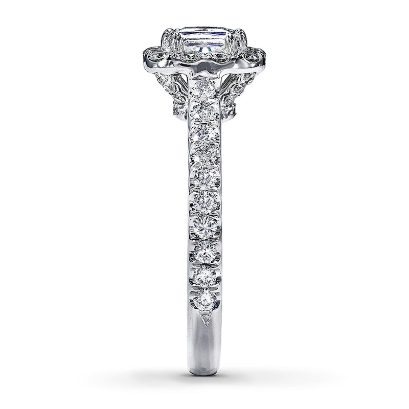 Main Image 3 of Previously Owned Neil Lane Engagement Ring 1-1/2 ct tw Princess & Round-cut Diamonds 14K White Gold - Size 3.5