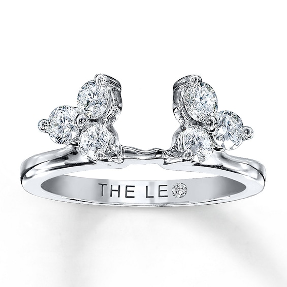 Previously Owned Leo Diamond Enhancer Ring 3/4 ct tw Round-cut 14K White Gold Size 4