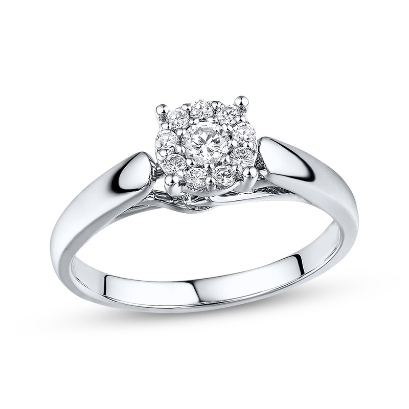 Previously Owned Diamond Engagement Ring 1/4 ct tw Round-cut 10K White Gold