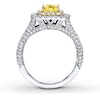 Thumbnail Image 2 of Previously Owned Neil Lane Diamond Ring 2 ct tw Yellow/White Cushion & Round-cut 14K White Gold Size 8