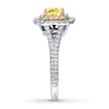 Thumbnail Image 3 of Previously Owned Neil Lane Diamond Ring 2 ct tw Yellow/White Cushion & Round-cut 14K White Gold Size 8