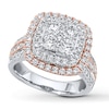 Thumbnail Image 1 of Previously Owned Diamond Engagement Ring 2 ct tw Round-cut Diamonds 14K Two-Tone Gold - Size 9.5