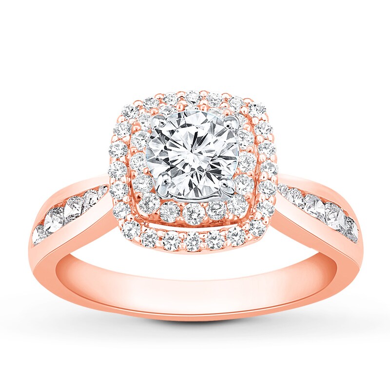 Main Image 1 of Previously Owned Diamond Engagement Ring 7/8 ct tw Round-cut 14K Rose Gold Size 11