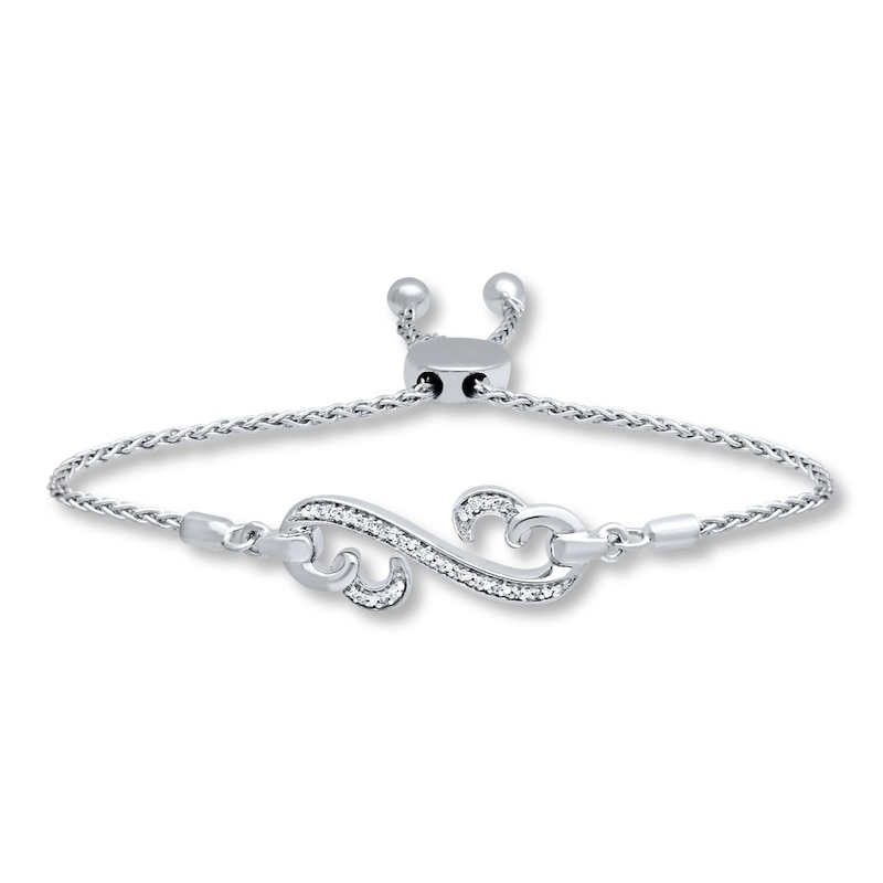 Main Image 1 of Previously Owned Diamond Bolo Bracelet Sterling Silver 9.5"