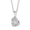 Thumbnail Image 1 of Previously Owned Unstoppable Love 1/10 ct tw Necklace 10K White Gold