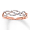 Thumbnail Image 1 of Previously Owned Diamond Braided Ring 1/6 ct tw Round-cut 10K Rose Gold
