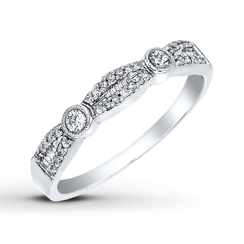 Main Image 2 of Previously Owned Diamond Anniversary Band 1/5 cttw Round & Baguette 10K White Gold