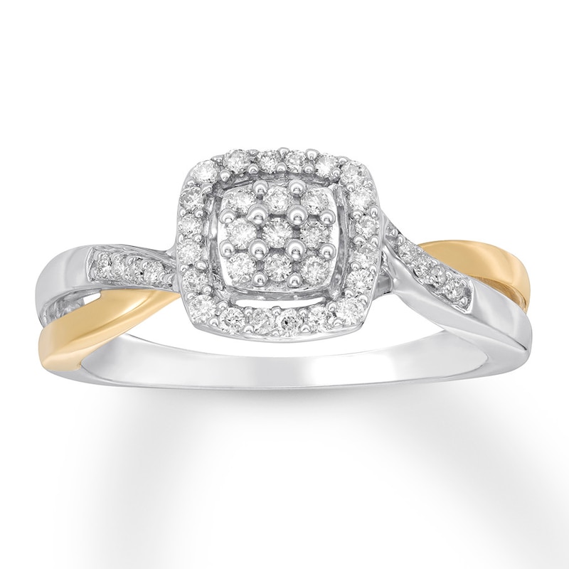 Main Image 1 of Previously Owned Diamond Ring 1/5 ct tw Round-cut 10K Two-Tone Gold