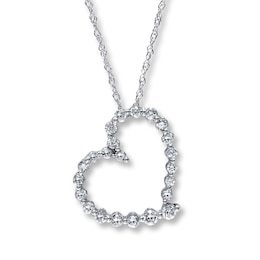 Previously Owned Diamond Heart Necklace 1/3 ct tw Round-cut 10K White Gold