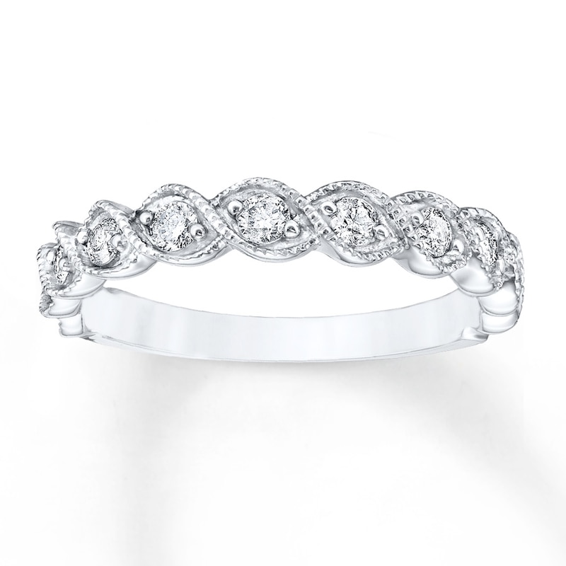 Main Image 1 of Previously Owned Diamond Anniversary Band 3/8 ct tw Round-cut 10K White Gold