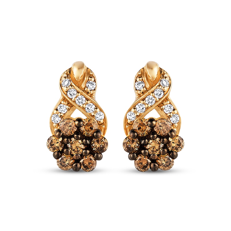 Main Image 1 of Previously Owned Le Vian Diamond Earrings 1 ct tw 14K Honey Gold