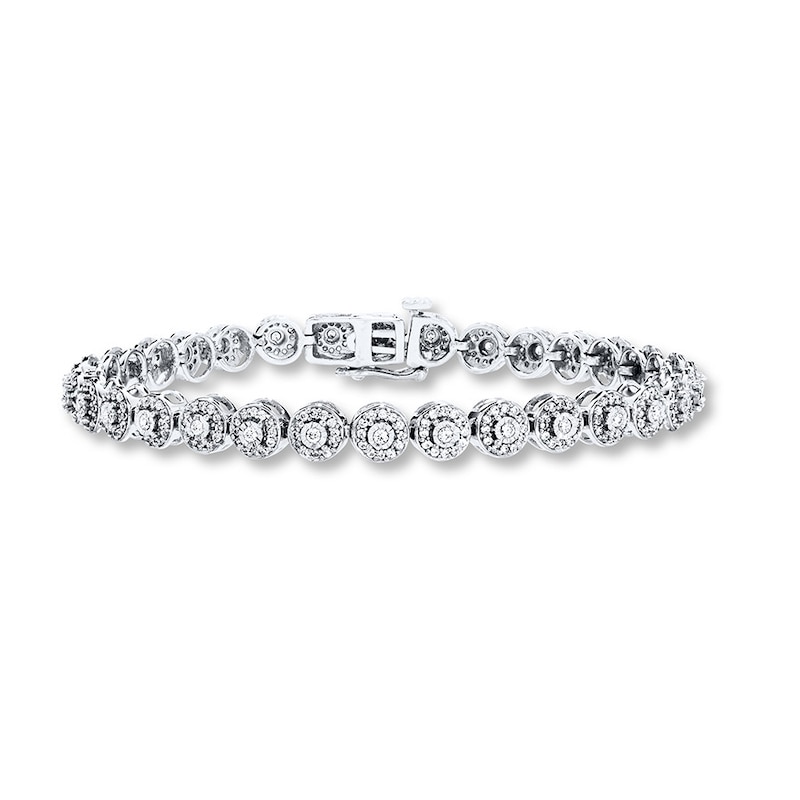 Previously Owned Diamond Bracelet 1 ct tw 10K White Gold 7.25"