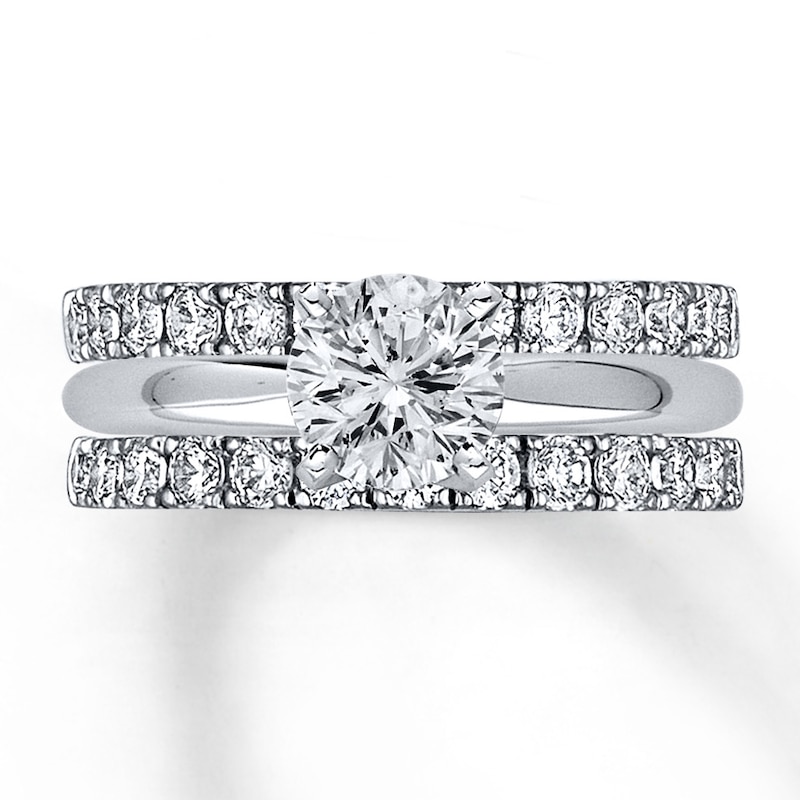 Main Image 4 of Previously Owned Diamond Enhancer Ring 1 ct tw Round-cut 14K White Gold