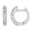 Previously Owned Diamond Hoop Earrings 1 ct tw Round-cut 14K White Gold