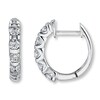 Previously Owned Diamond Hoop Earrings 1 ct tw Round-cut 14K White Gold