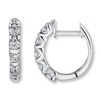 Thumbnail Image 0 of Previously Owned Diamond Hoop Earrings 1 ct tw Round-cut 14K White Gold