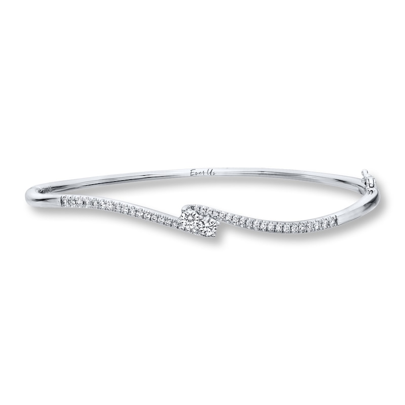 Main Image 1 of Previously Owned Ever Us Bangle 1/2 ct tw Diamonds 14K White Gold